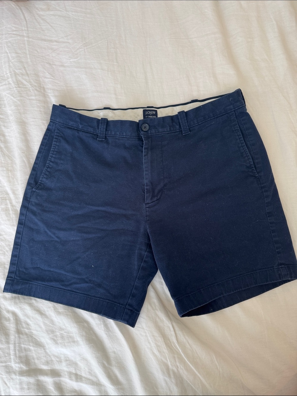 J. Crew Men’s Navy Flat-Front Khaki Shorts